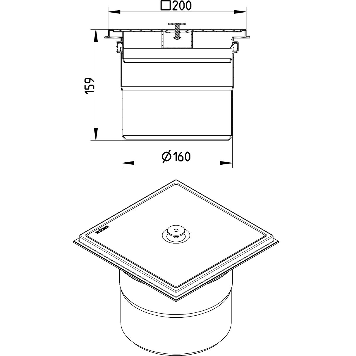 Line Drawing - Rodding eye-No membrane-200