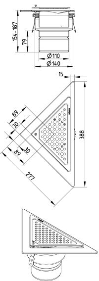 Line Drawing - Drain-No membrane-Triangular