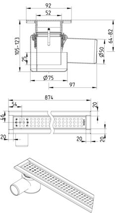 Line Drawing - WaterLine channel-No membrane