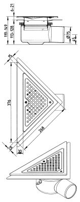 Line Drawing - Drain-Liquid membrane-Triangular