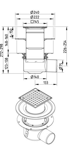 Line Drawing - Drain-2 membranes-145