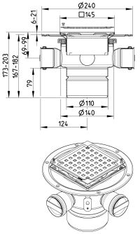 Line Drawing - Drain-Liquid membrane-145