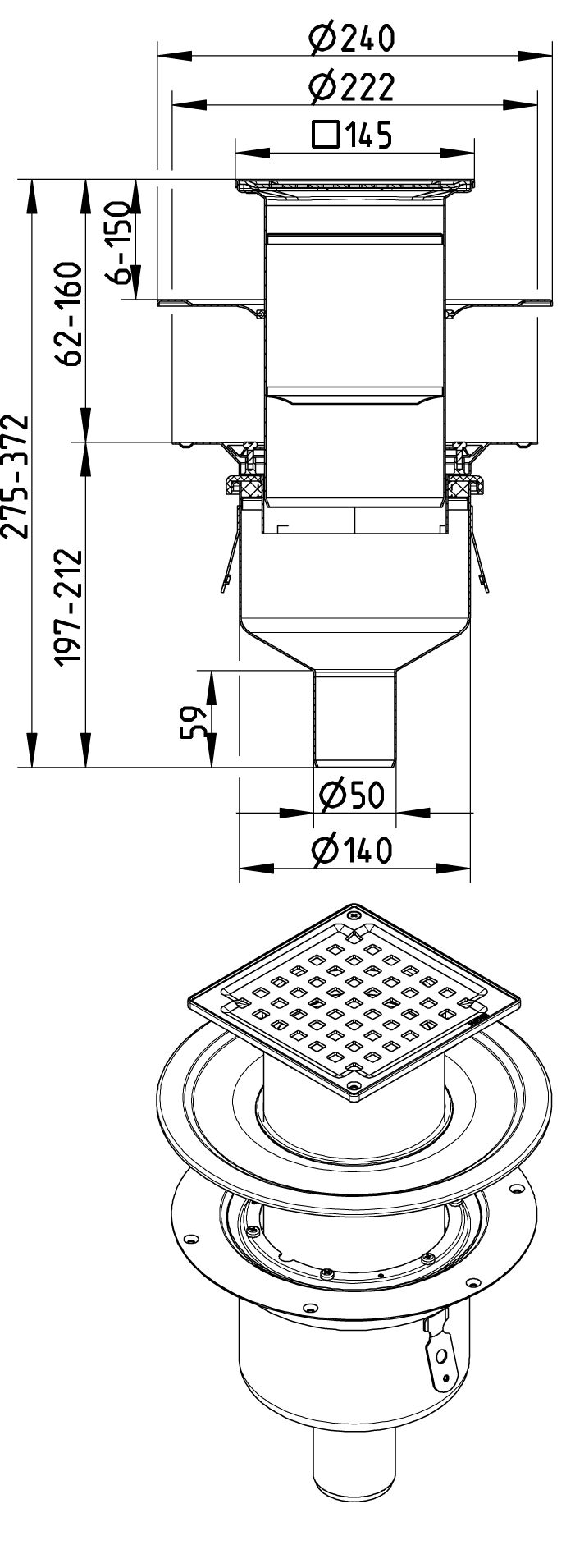 Line Drawing - Drain-2 membranes-145