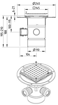 Line Drawing - Drain-Liquid membrane-145