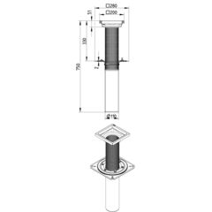 Line Drawing - Drain for gravity-single ply membrane