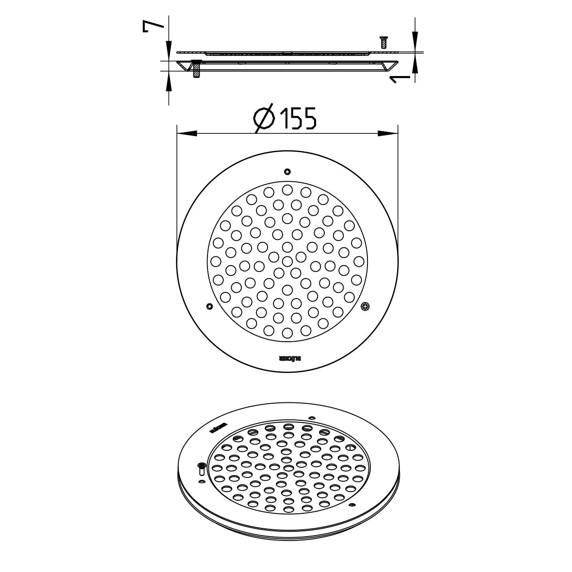 Line Drawing - Marine -Vinyl drains accessories