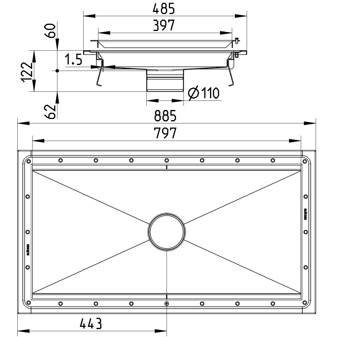 Line Drawing - Kitchen channel-Vinyl