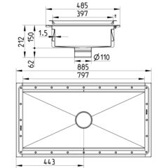 Line Drawing - Kitchen channel-Vinyl