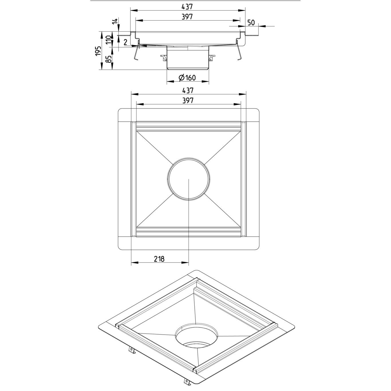 Line Drawing - Kitchen channel-Liquid membrane