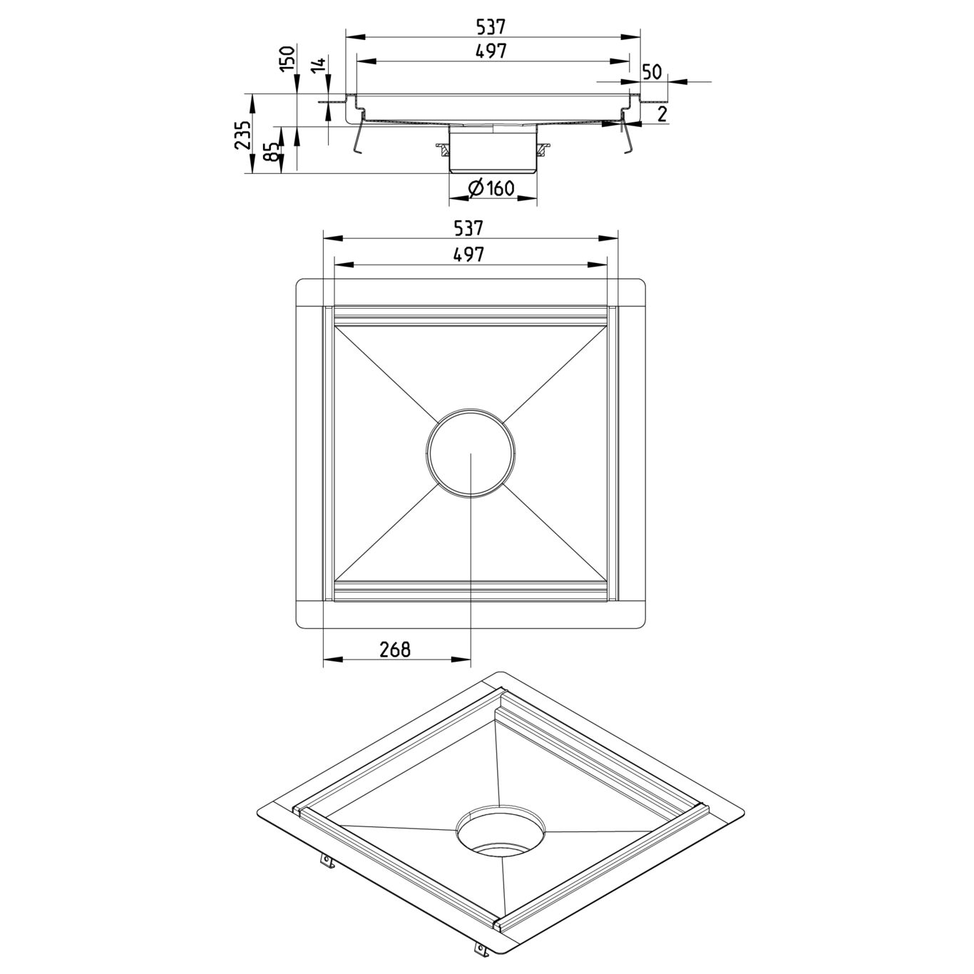 Line Drawing - Kitchen channel-Liquid membrane