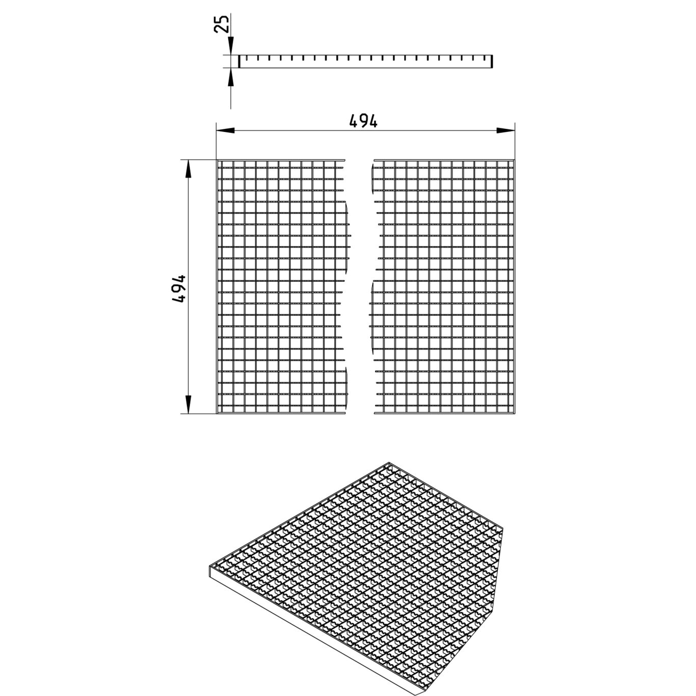 Line Drawing - Grating-Kitchen Channel-500