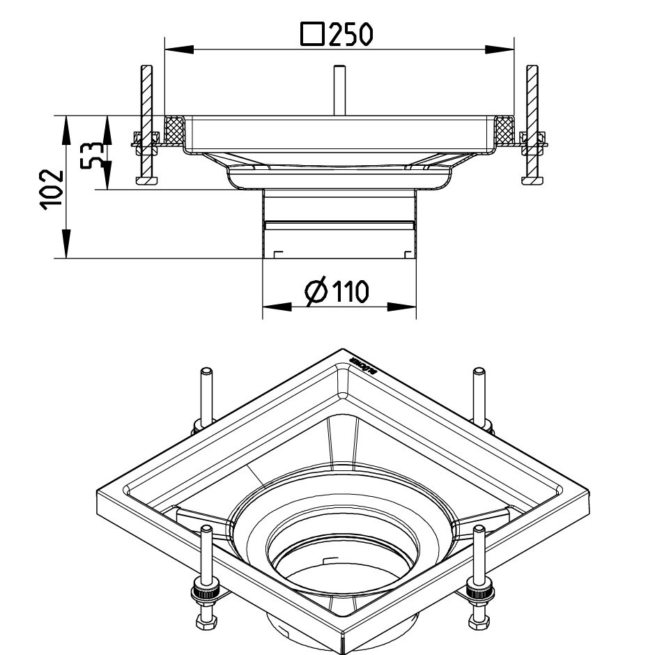 Line Drawing - Upper part-No membrane-250