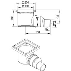 Line Drawing - Drain-No membrane-200