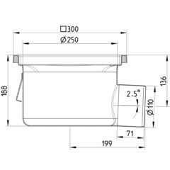 Line Drawing - Drain-No membrane-300