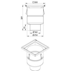 Line Drawing - Drain-No membrane-300