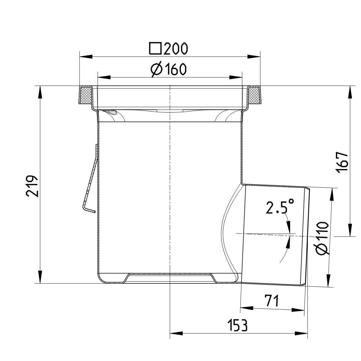 Line Drawing - Drain-No membrane-200