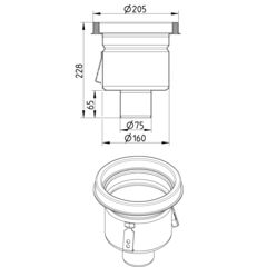 Line Drawing - Drain-No membrane-205