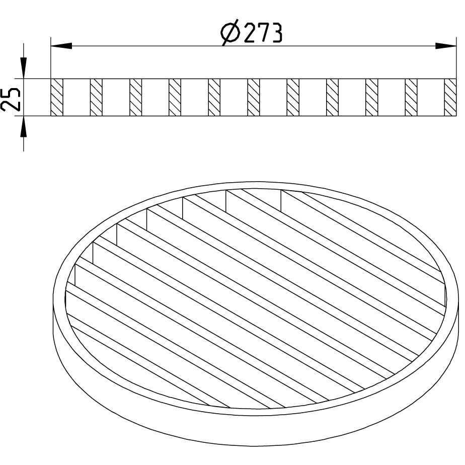 Line Drawing - Grating-Drain-305-Vinyl-332