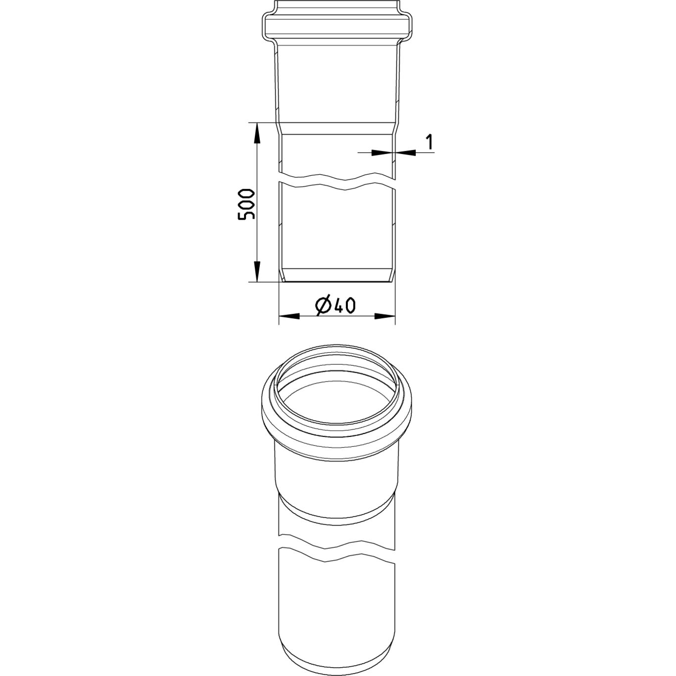 Line Drawing - Straight pipe