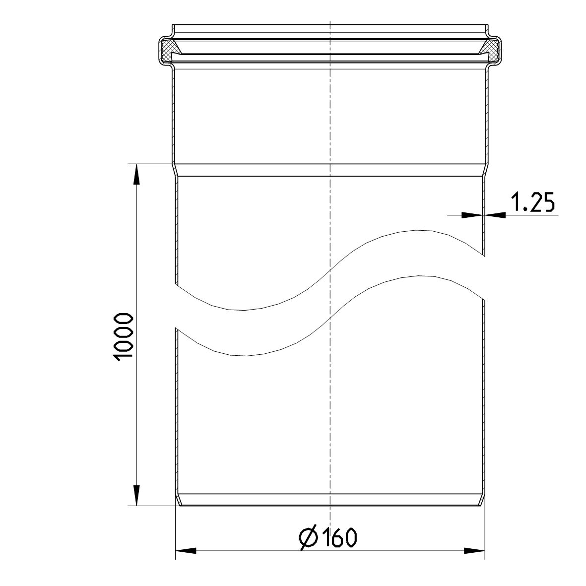 Line Drawing - Straight pipe