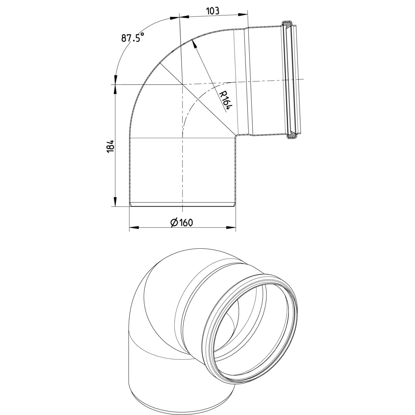 Line Drawing - Bend-87.5