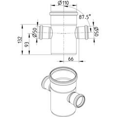 Line Drawing - Double branch-87.5-180