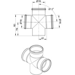 Line Drawing - Double branch-87.5-180