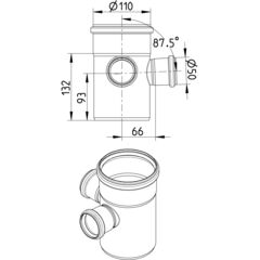 Line Drawing - Double branch-87.5-90