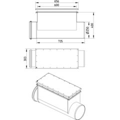 Line Drawing - Straight pipe-access-horizontal