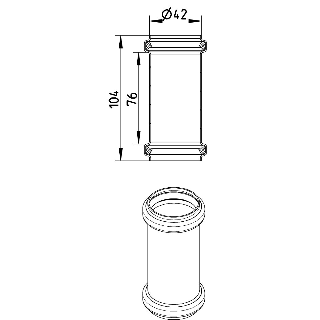 Line Drawing - Double slip coupling