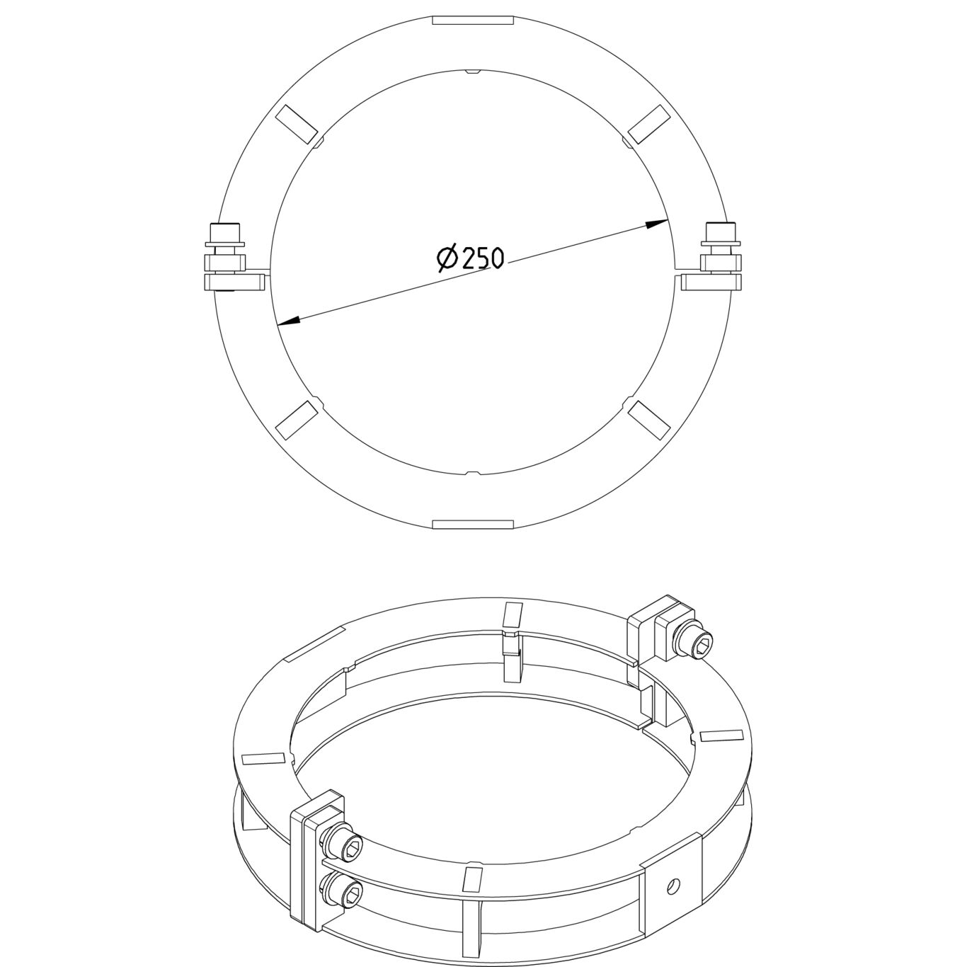 Line Drawing - Joint clamp-Pressure peak