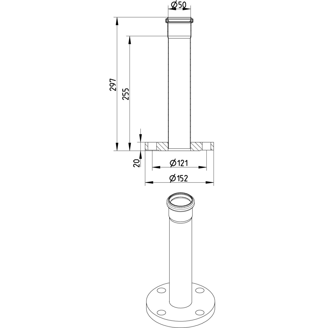 Line Drawing - Adaptor-flange-ANSI