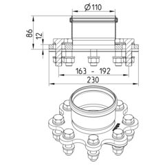 Line Drawing - Adaptor-flange-univeral