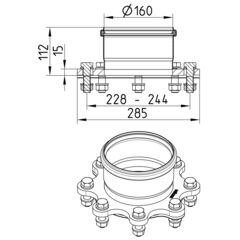 Line Drawing - Adaptor-flange-univeral