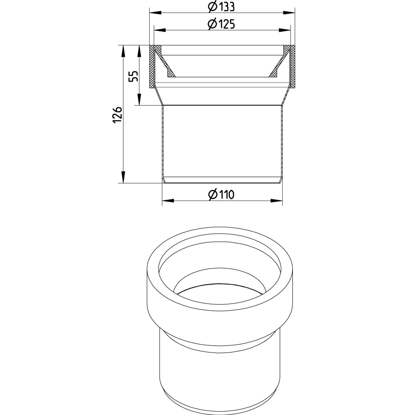 Line Drawing - Adaptor-toilet