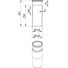 Line Drawing - Penetration-welding sleeve-steel