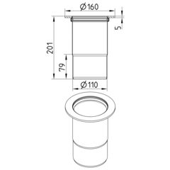 Line Drawing - Penetration-welding flange-steel