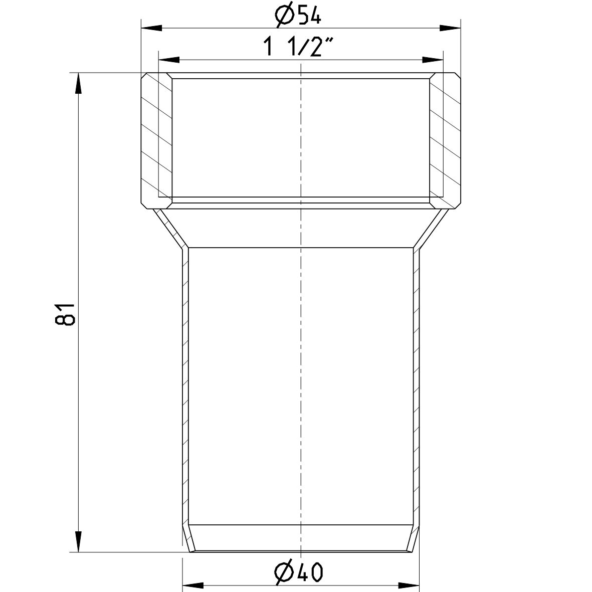 Line Drawing - Adaptor-femail