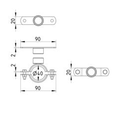 Line Drawing - Pipe hanger-EPDM-BSP threaded