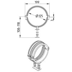 Line Drawing - Pipe hanger-EPDM-noice reducing